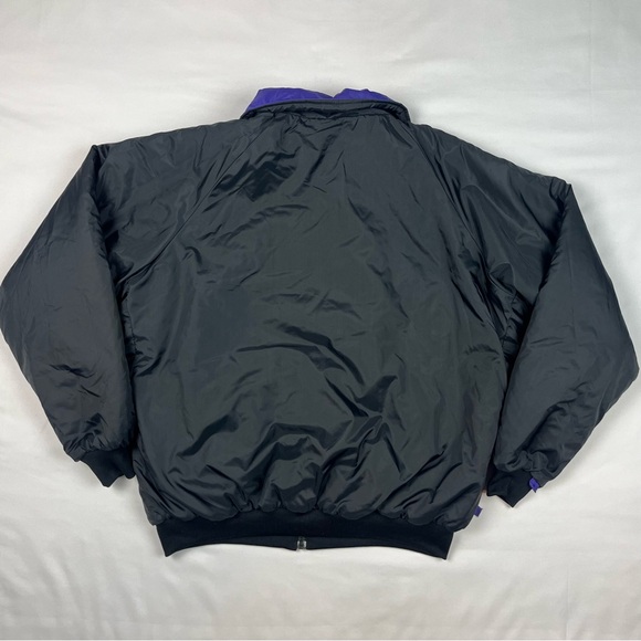 Vtg Columbia Mens Reversible Puffer Jacket Sz Large 90s Black/Purple Insulated - Picture 3 of 10